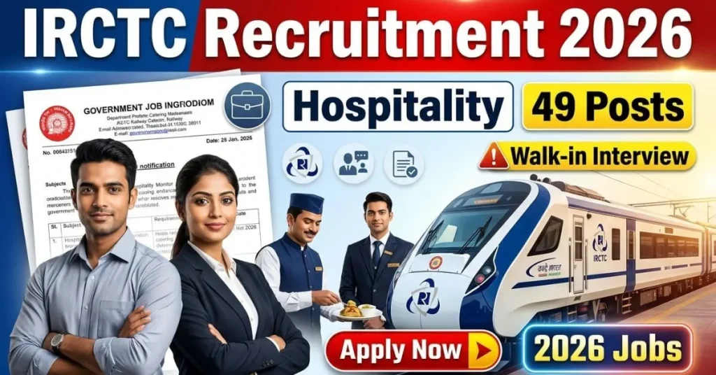 Irctc hospitality monitor recruitment 2026 Notification out