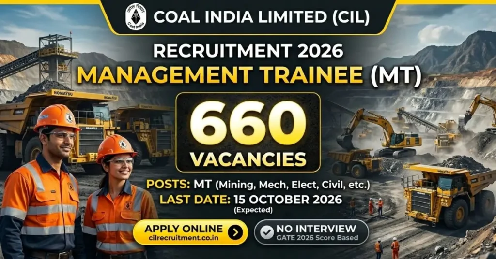 Coal India Management Trainee Recruitment 2026 | Apply Online for 660 Management Trainees | Sarkari fresher