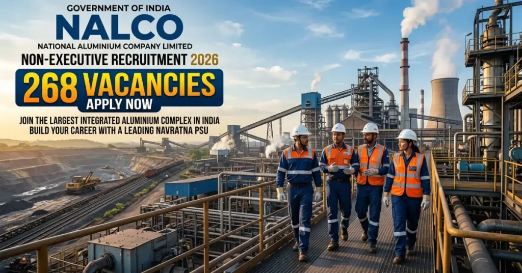 NALCO Non Executive Recruitment 2026 DAMANJODI | Apply for Online 268 Vacancies | Sarkari Fresher