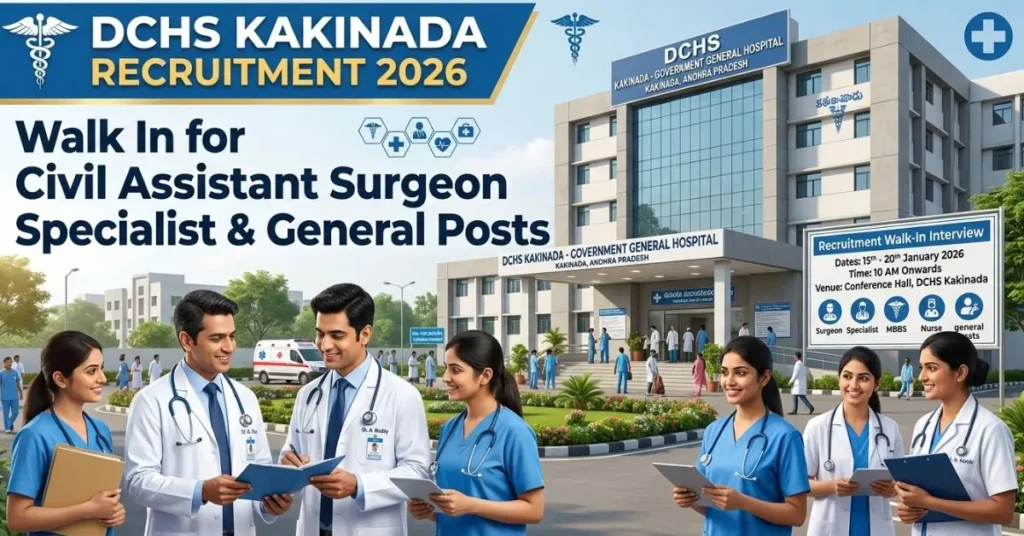DCHS Kakinada Recruitment 2026 | Walk In for Civil Assistant Surgeon Specialist & General Posts