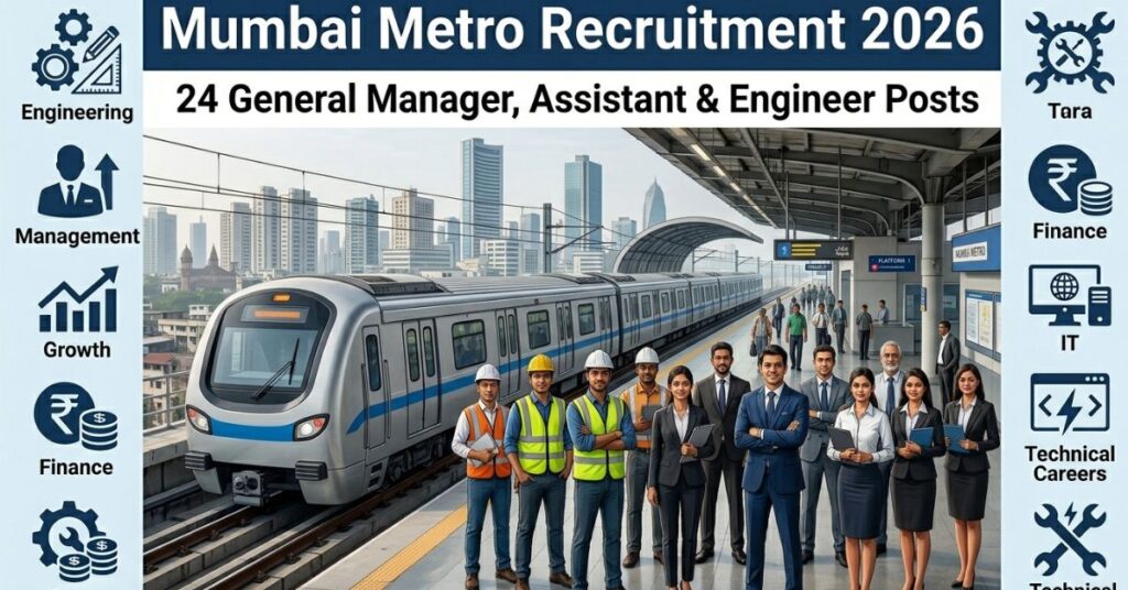 Mumbai Metro Recruitment 2026 Notification Out | Apply Online/Offline for 24 General Manager, Assistant Posts